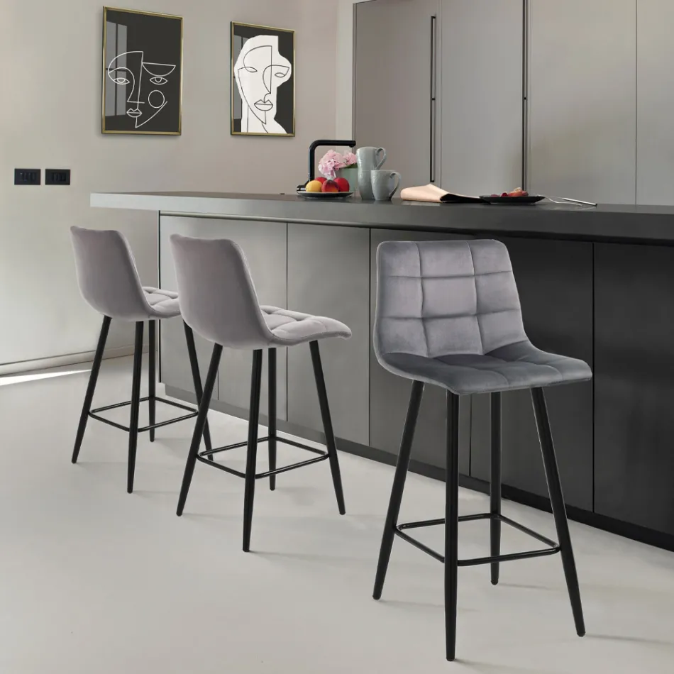 2 woonkamerkrukken van stof en metaal - koper Viadurini