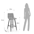 2 woonkamerkrukken van stof en metaal - koper Viadurini