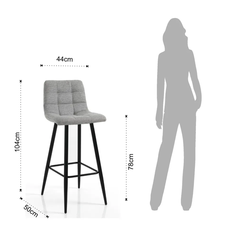 2 krukken in lichtgrijze stof en metaal - koper Viadurini