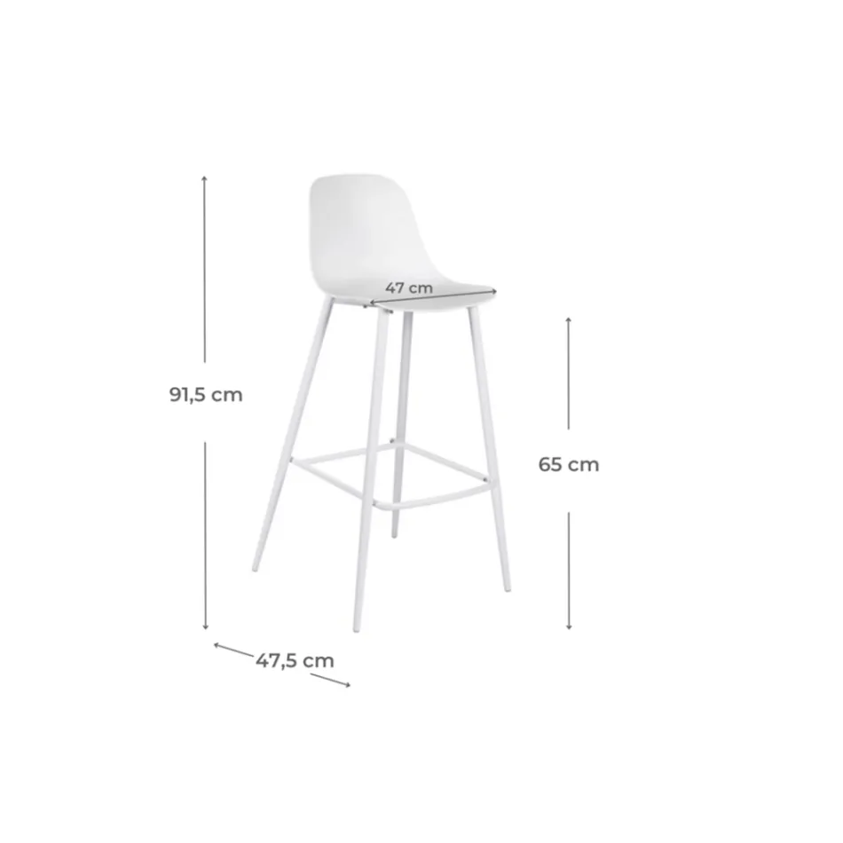 2 krukken gemaakt van polypropyleen en metalen structuur met voetsteun - Engel Viadurini