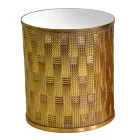 2 Salontafels van Goud Metaal met Spiegelblad - Cliff Viadurini