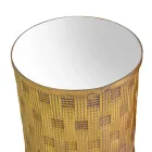 2 Salontafels van Goud Metaal met Spiegel Top - Cliff Viadurini