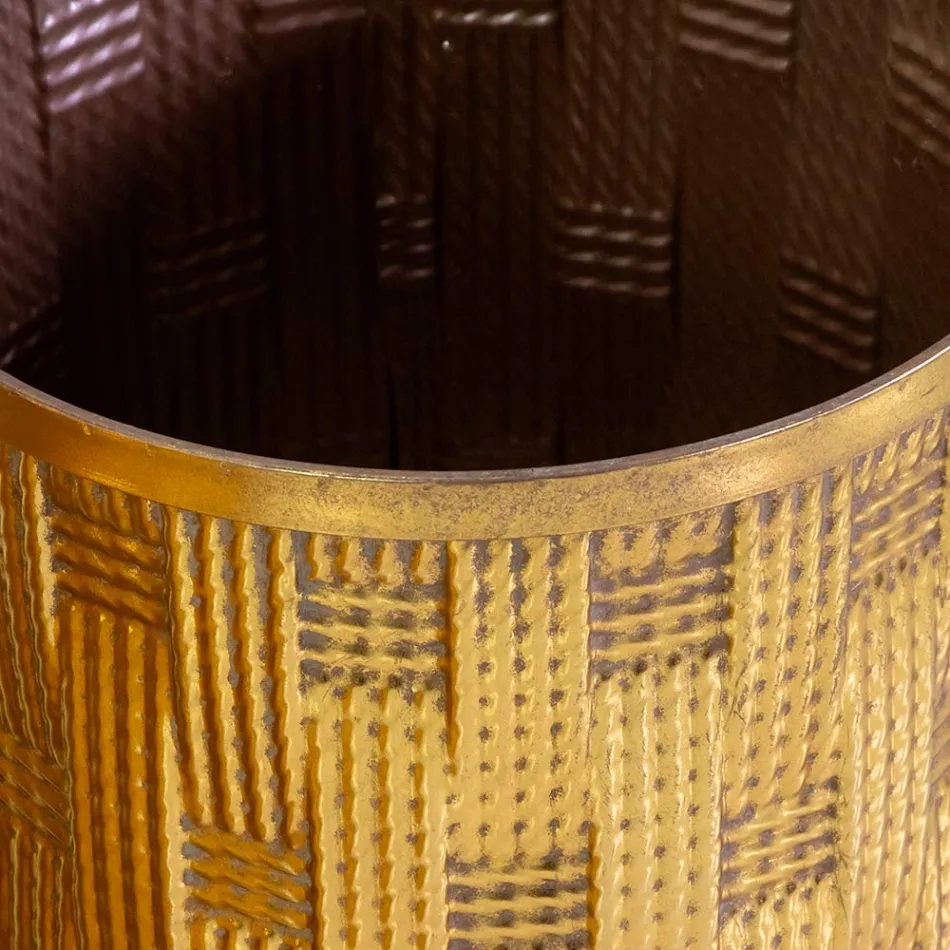 2 Salontafels van Goud Metaal met Spiegelblad - Cliff Viadurini