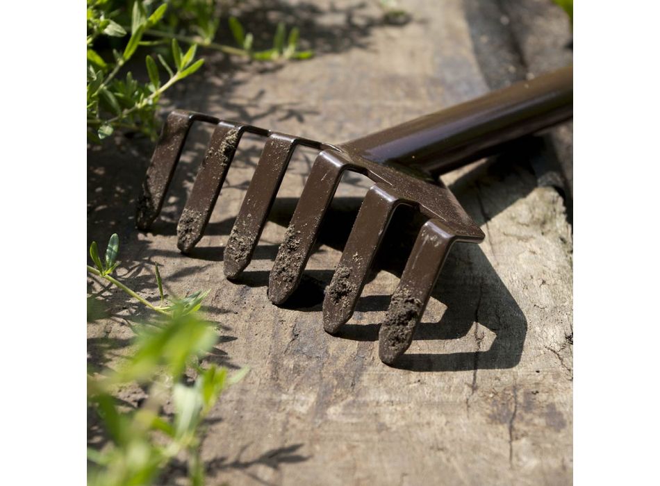 3 metalen tuingereedschap met houten voet Made in Italy - Garden