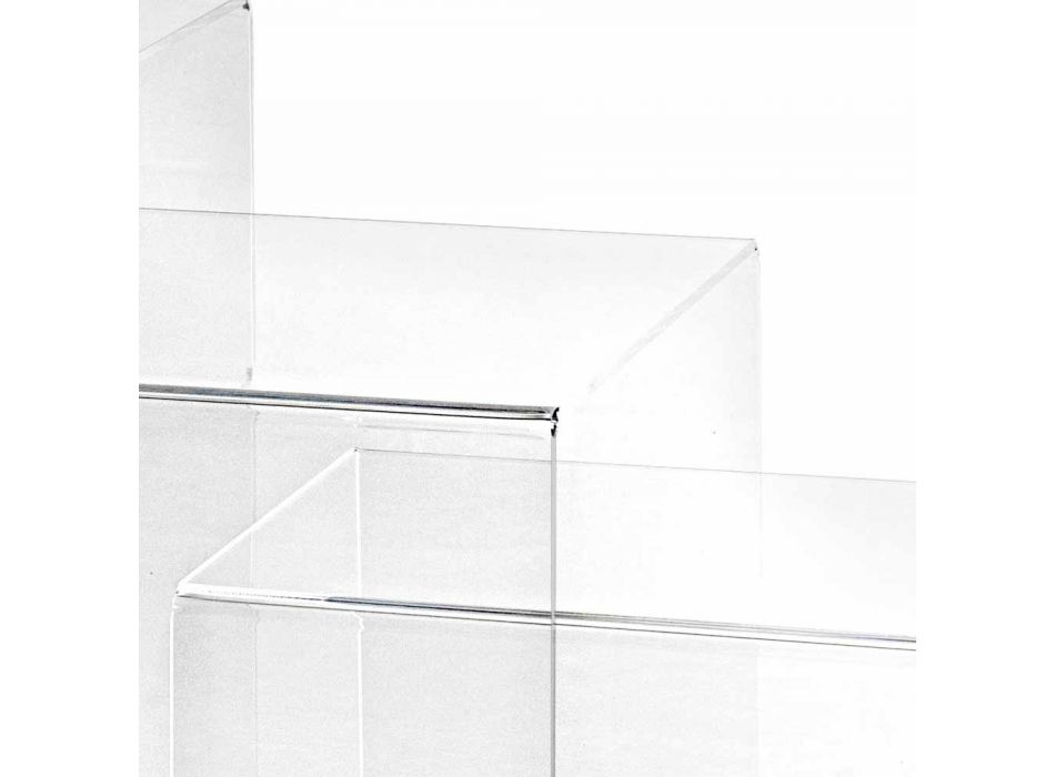 3 transparante stapelbare tafels Amalia design, gemaakt in Italië Viadurini