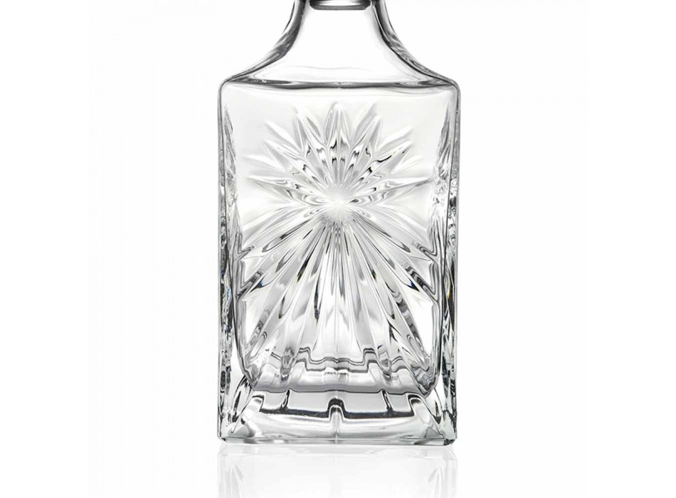 4 Whiskyflessen met vierkant ontwerp van Eco Crystal Cap - Daniele