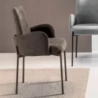 4 fauteuils in gekleurde stof met een gelakt metalen frame - Lamberta Viadurini