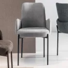 4 fauteuils in gekleurde stof met een gelakt metalen frame - Lamberta Viadurini