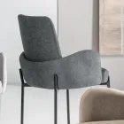 4 fauteuils in gekleurde stof met een gelakt metalen frame - Lamberta Viadurini