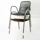 4 traditionele metalen tuinstoelen met armleuningen, gemaakt in Italië - Edris Viadurini
