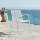 4 traditionele metalen tuinstoelen met armleuningen, gemaakt in Italië - Edris Viadurini