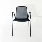 4 traditionele metalen tuinstoelen met armleuningen, gemaakt in Italië - Edris Viadurini