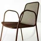 4 traditionele metalen tuinstoelen met armleuningen, gemaakt in Italië - Edris Viadurini