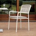 4 stapelbare tuinstoelen van aluminium en touw - Lunaris