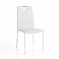 4 stoelen volledig bekleed met wit synthetisch leer - Tulio