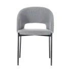 4 stoelen met stoffen zitting van verschillende afwerkingen en metaal - Provence Viadurini