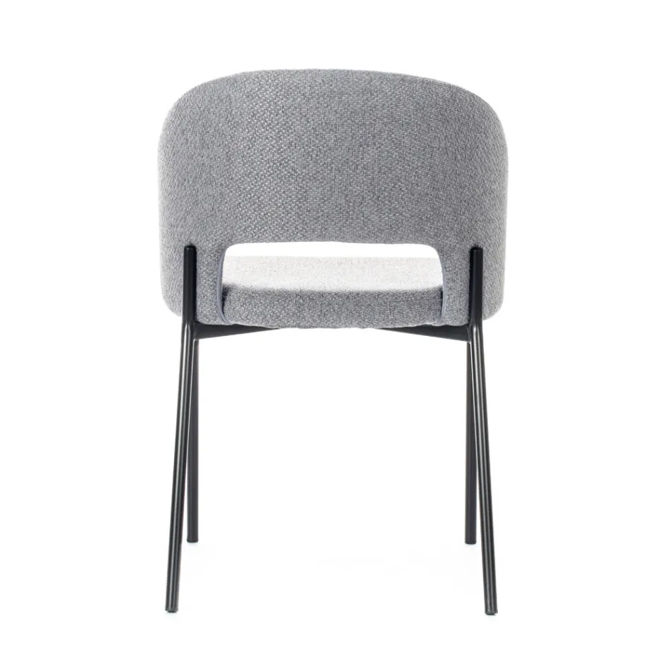 4 stoelen met stoffen zitting van verschillende afwerkingen en metaal - Provence Viadurini