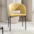 4 stoelen met stoffen zitting van verschillende afwerkingen en metaal - Provence Viadurini