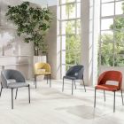 4 stoelen met stoffen zitting van verschillende afwerkingen en metaal - Provence Viadurini