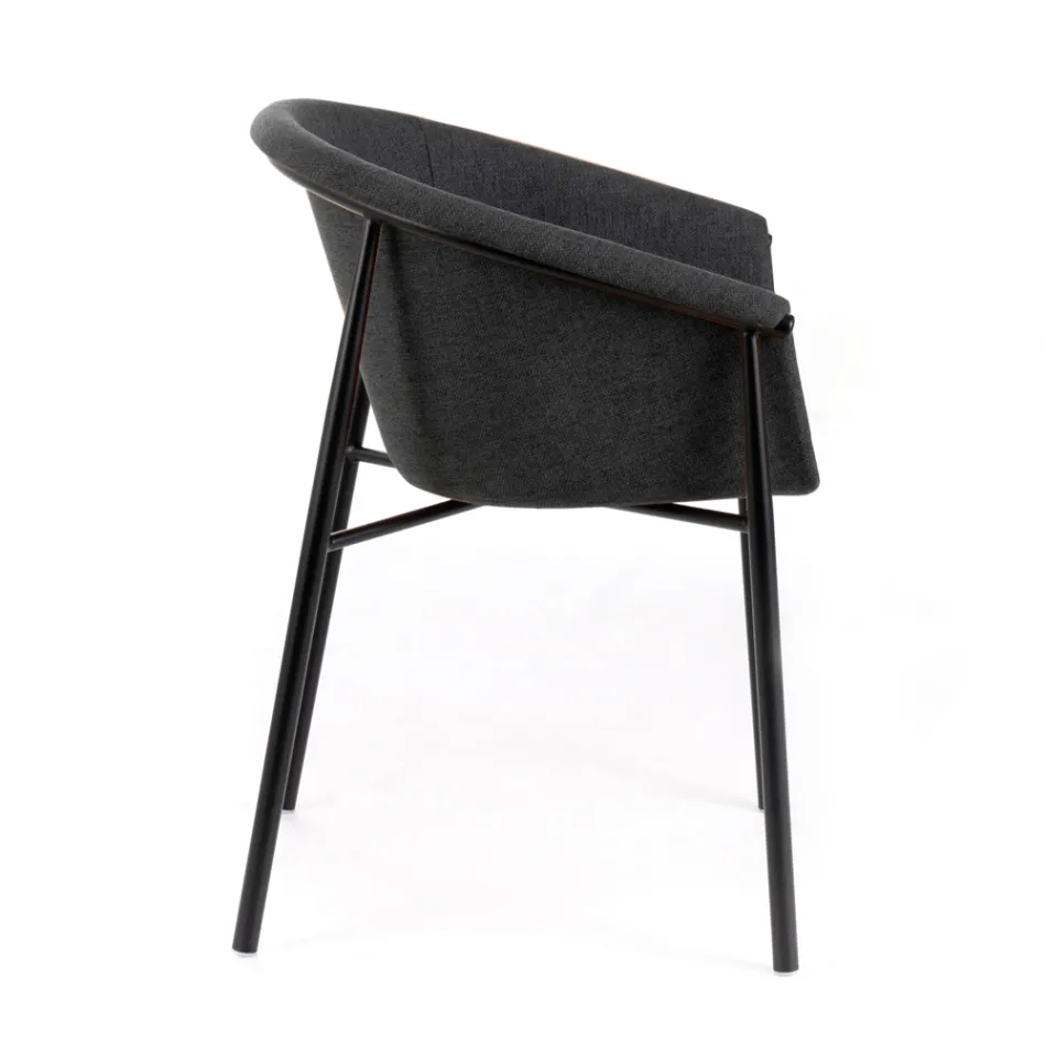 4 stoelen met stoffen zitting verkrijgbaar in verschillende afwerkingen - Toscane Viadurini