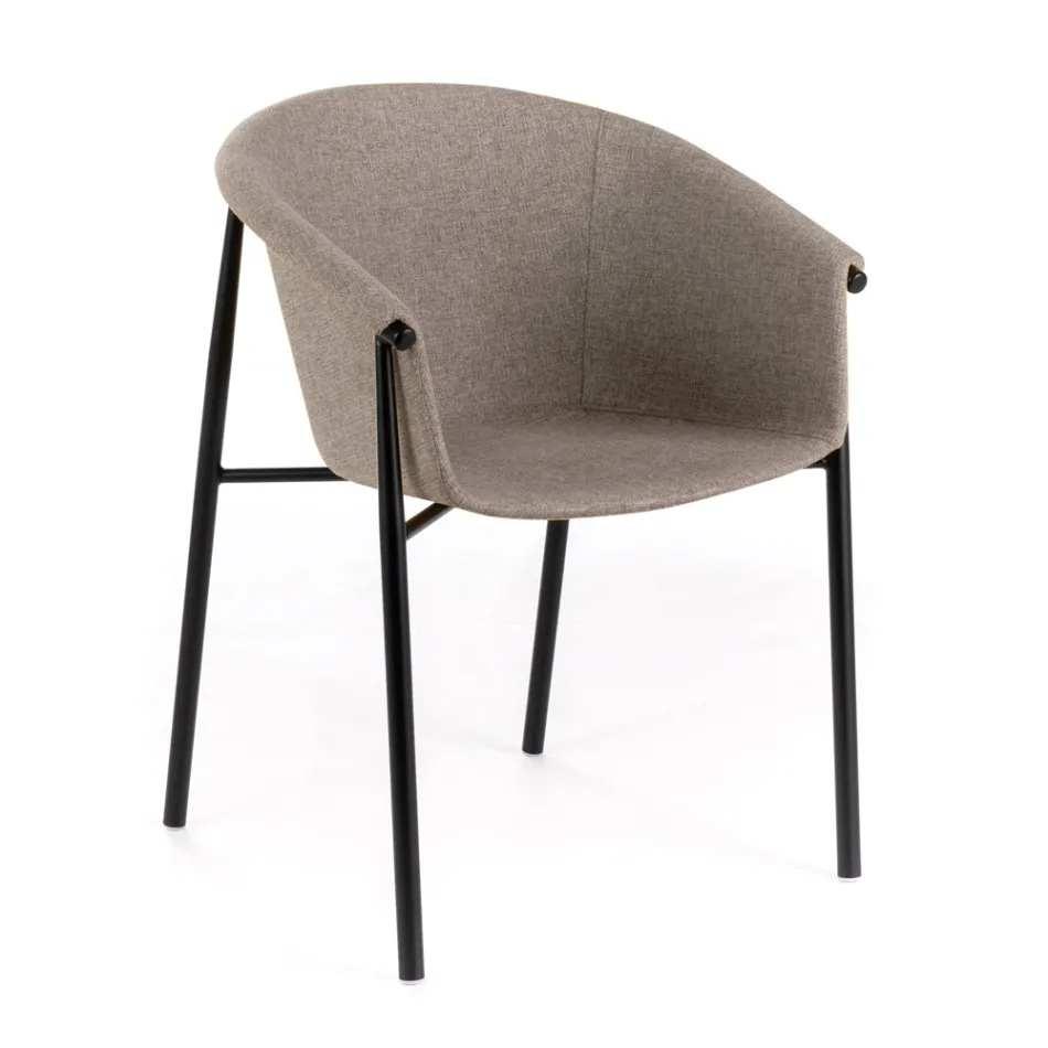 4 stoelen met stoffen zitting verkrijgbaar in verschillende afwerkingen - Toscane Viadurini