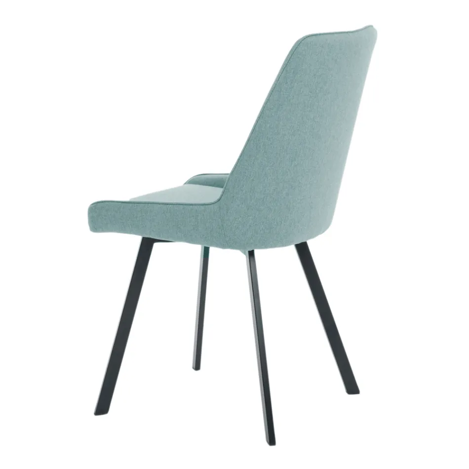 4 stoelen met zitting van microvezelstof en metalen structuur - Perzik Viadurini