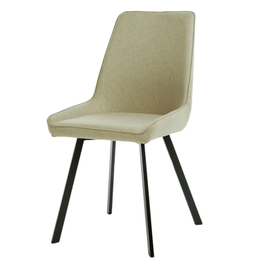 4 stoelen met zitting van microvezelstof en metalen structuur - Perzik Viadurini