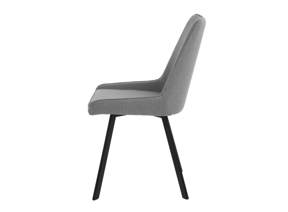 4 stoelen met zitting van microvezelstof en metalen structuur - Perzik Viadurini