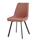 4 stoelen met zitting van microvezelstof en metalen structuur - Perzik Viadurini