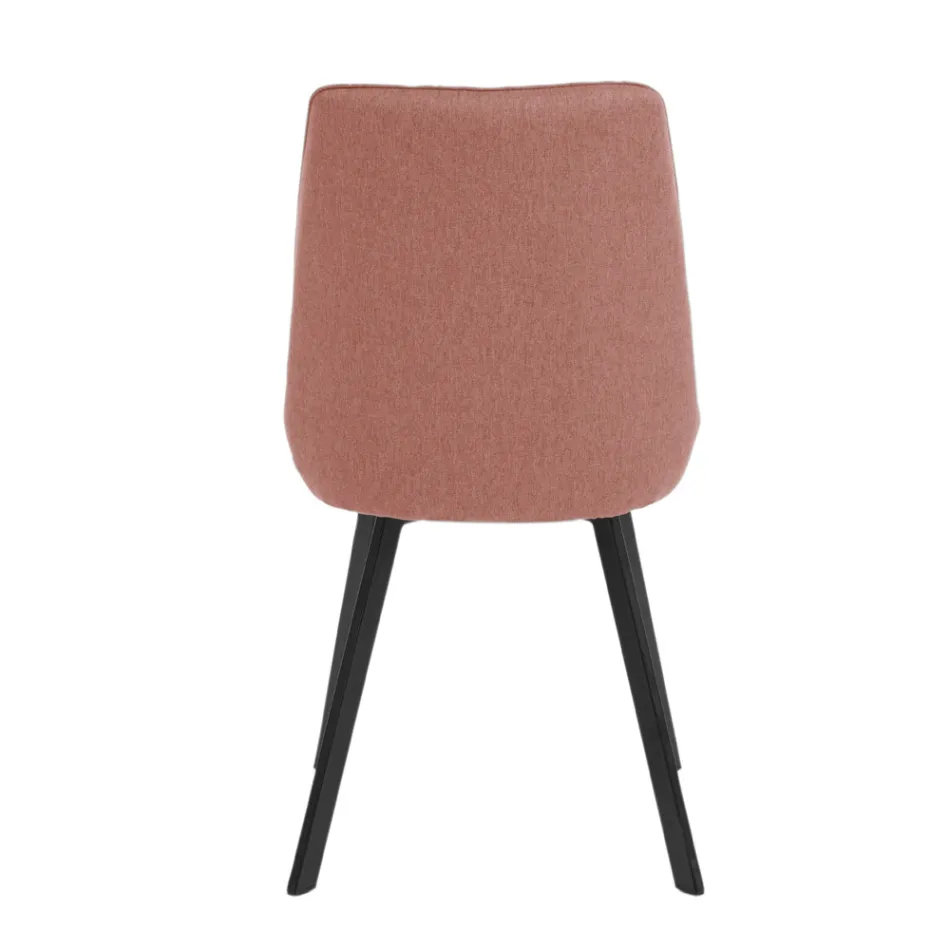 4 stoelen met zitting van microvezelstof en metalen structuur - Perzik Viadurini