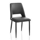 4 stoelen met metalen frame en zitting van microvezel - Hala Viadurini