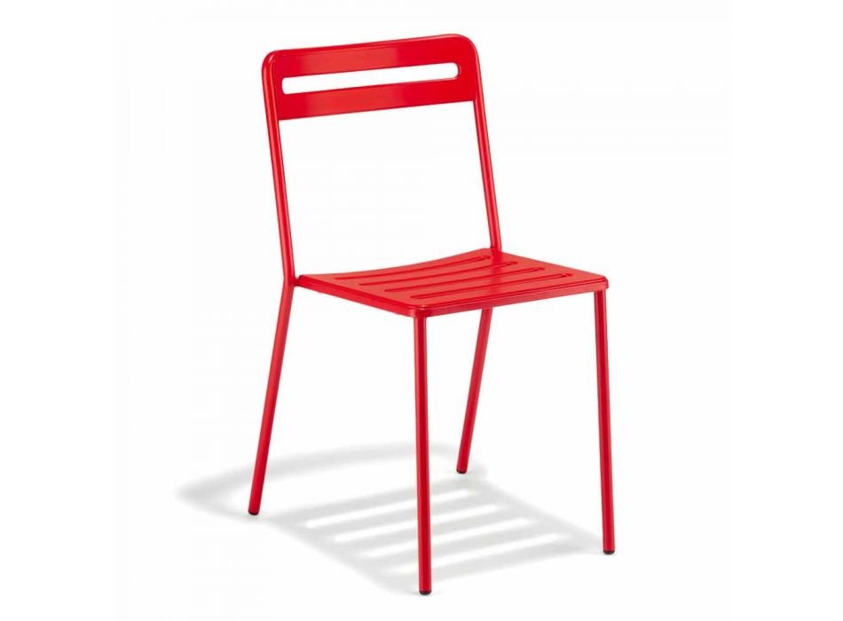 4 stapelbare metalen stoelen voor buiten gemaakt in Italië - Yolonda