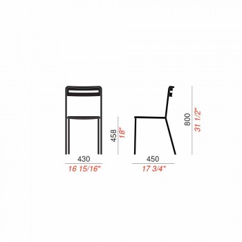 4 stapelbare metalen stoelen voor buiten gemaakt in Italië - Yolonda