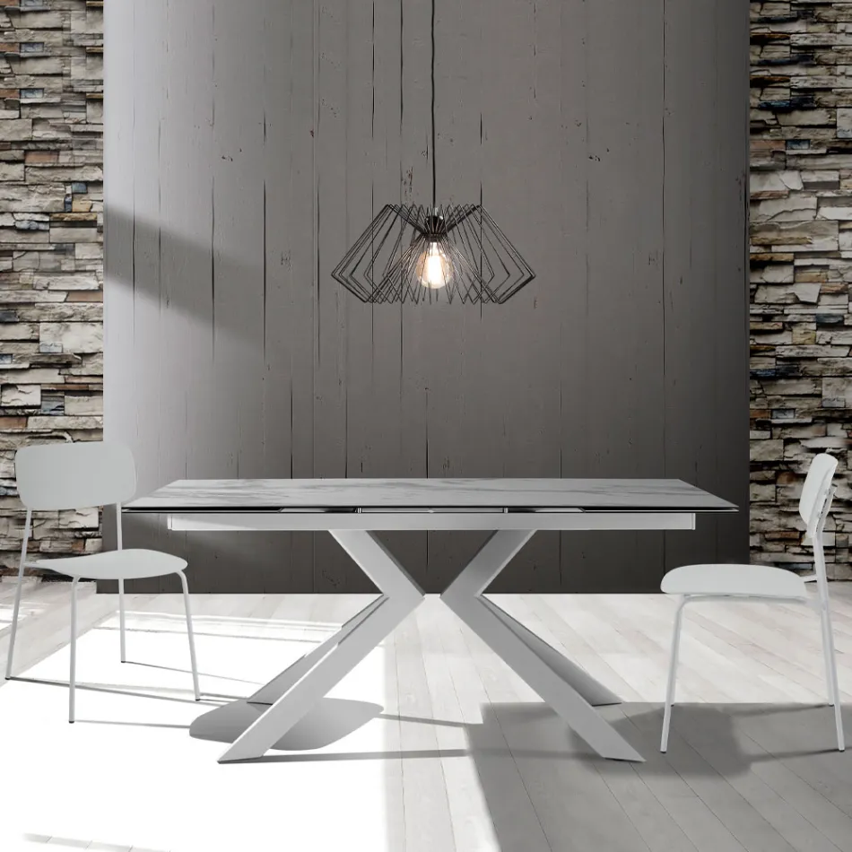 4 eetkamerstoelen in staal en polypropyleen - Aquila Viadurini