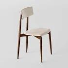 4 eetkamerstoelen van massief essenhout en stof Made in Italy - Sulu Viadurini