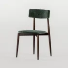 4 eetkamerstoelen van massief essenhout en stof Made in Italy - Sulu Viadurini