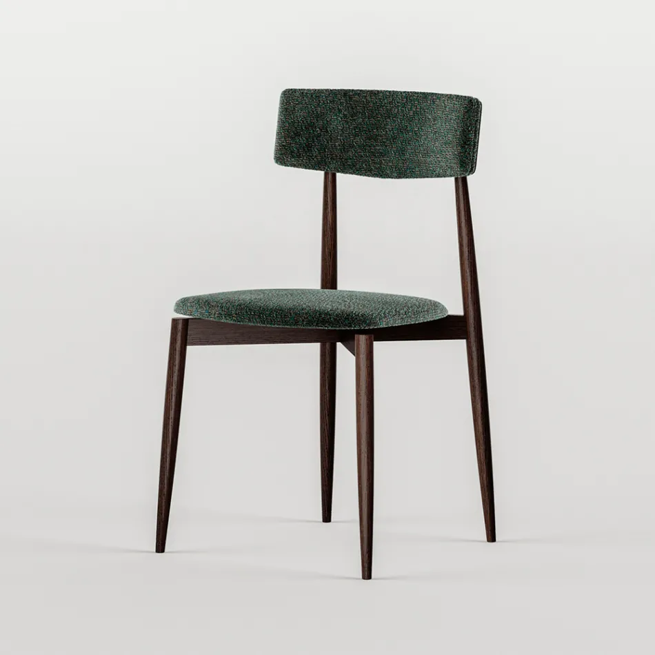 4 eetkamerstoelen van massief essenhout en stof Made in Italy - Sulu Viadurini