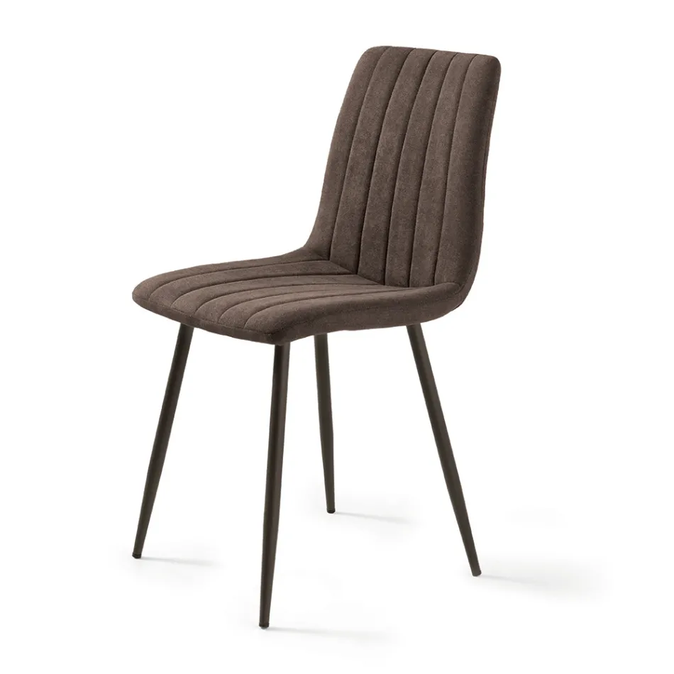 4 woonkamerstoelen met gestoffeerde zittingen in verschillende kleuren - Impeto Viadurini