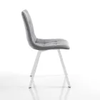 4 woonkamerstoelen met gevoerde zitting bekleed met stof - Romagna Viadurini