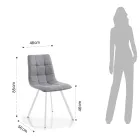 4 woonkamerstoelen met gevoerde zitting bekleed met stof - Romagna Viadurini