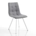 4 woonkamerstoelen met gevoerde zitting bekleed met stof - Romagna Viadurini