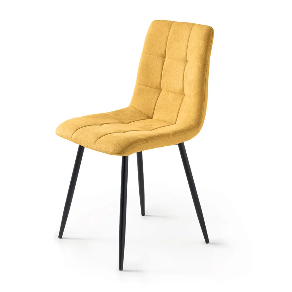 4 woonkamerstoelen met stoffen zittingen in verschillende kleuren - Huidig Viadurini