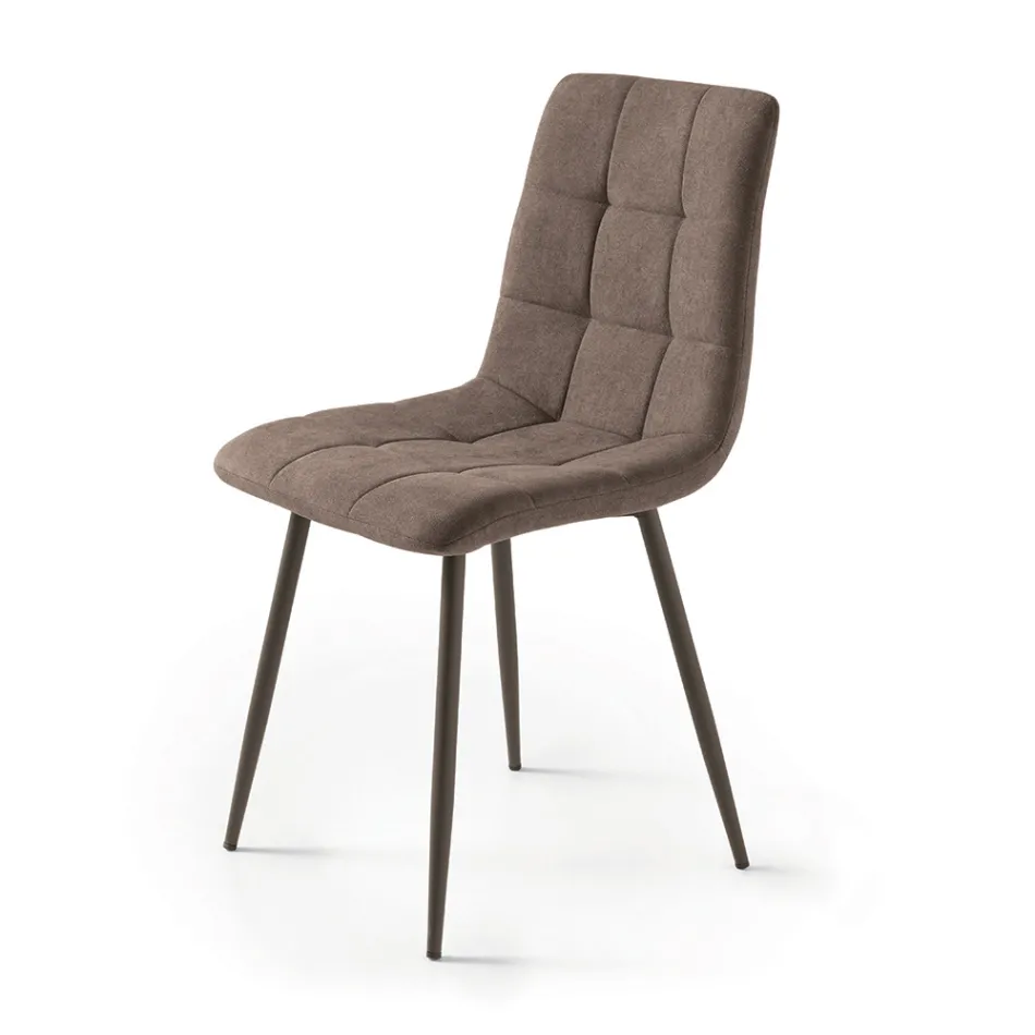 4 woonkamerstoelen met stoffen zittingen in verschillende kleuren - Huidig Viadurini