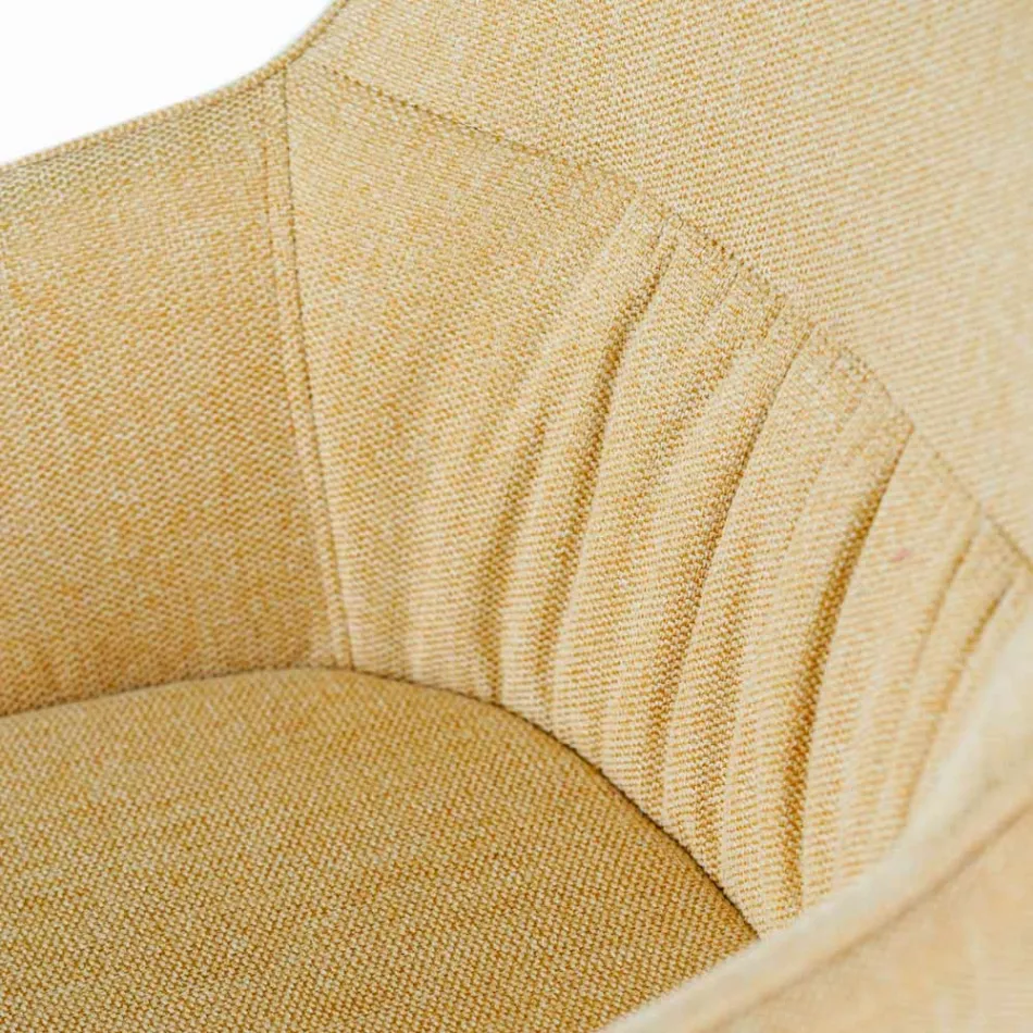 4 woonkamerstoelen met stoffen zitting en metalen structuur en poten - grenen Viadurini