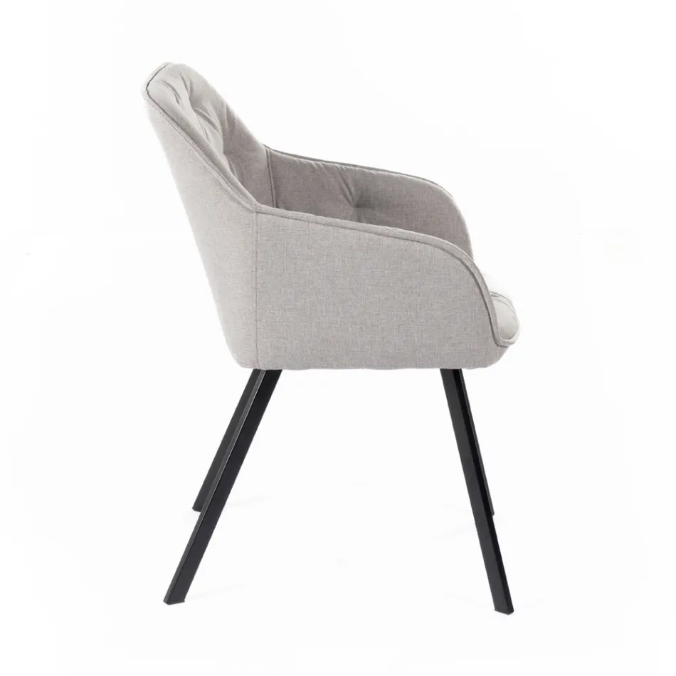 4 woonkamerstoelen met stoffen zitting en metalen structuur - Fruit Viadurini