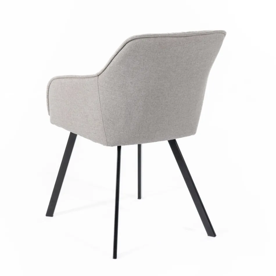 4 woonkamerstoelen met stoffen zitting en metalen structuur - Fruit Viadurini