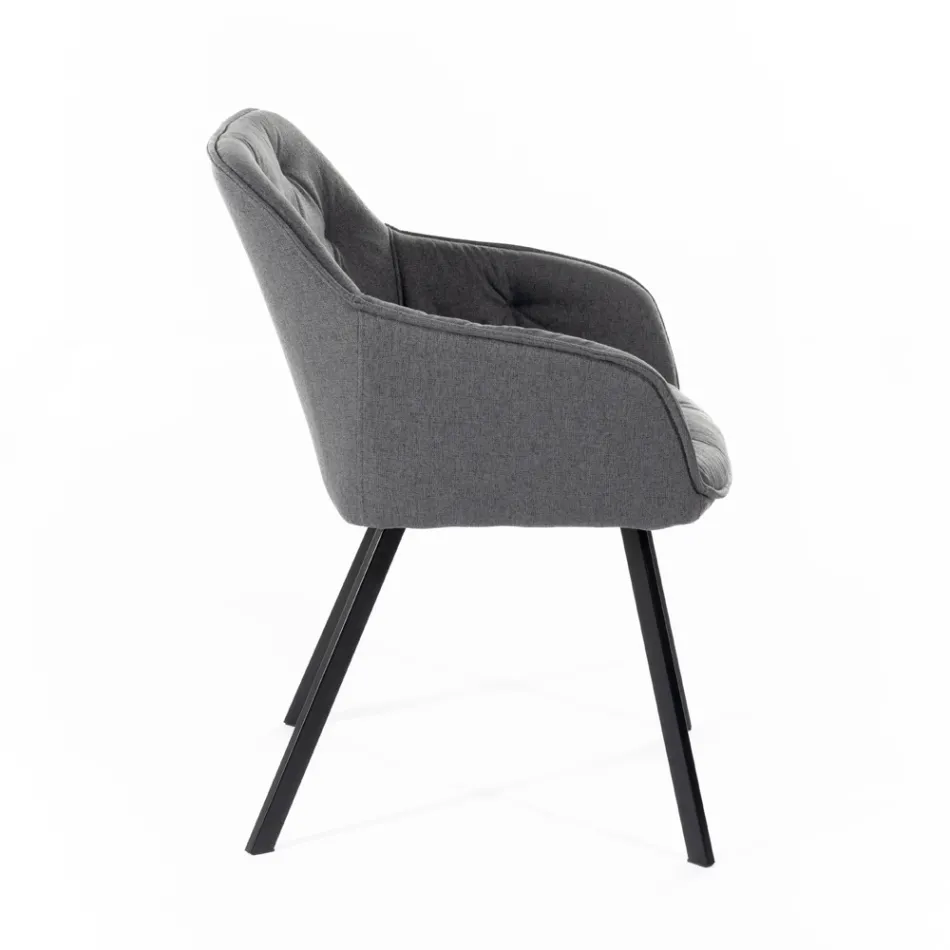 4 woonkamerstoelen met stoffen zitting en metalen structuur - Fruit Viadurini