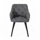 4 woonkamerstoelen met stoffen zitting en metalen structuur - Fruit Viadurini