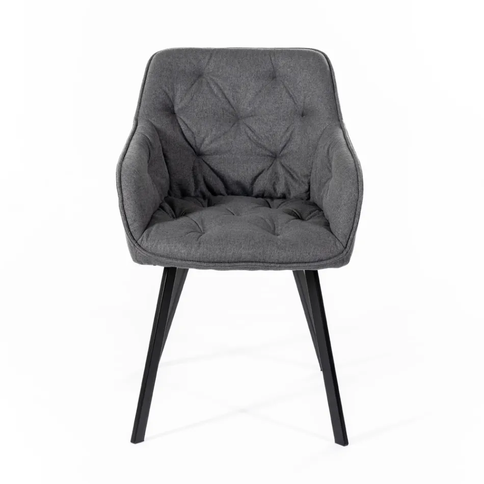 4 woonkamerstoelen met stoffen zitting en metalen structuur - Fruit Viadurini