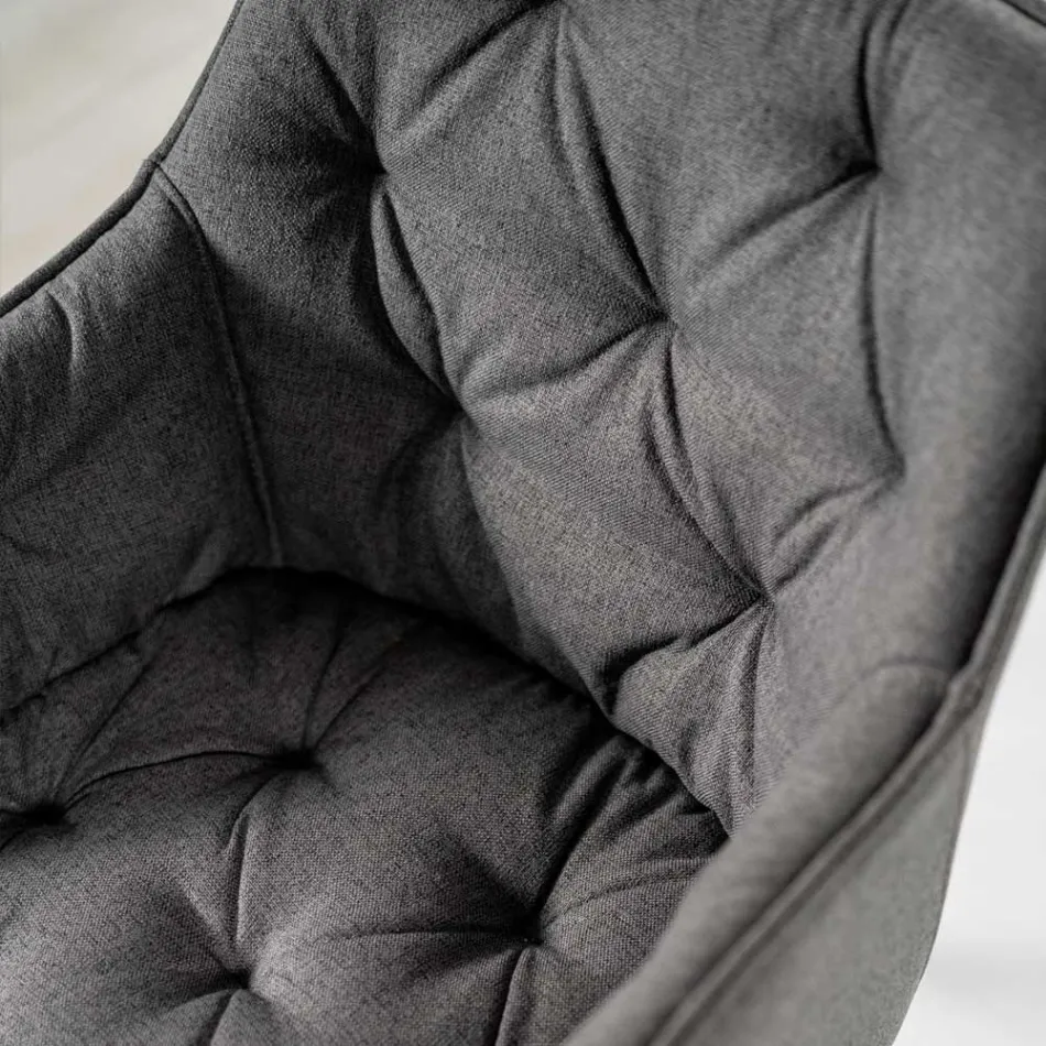 4 woonkamerstoelen met stoffen zitting en metalen structuur - Fruit Viadurini